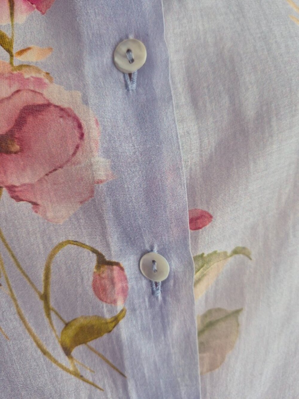 Lucky & Coco Lightweight Puff Sleeve Loose fit Floral Semi Sheer Blouse S - Picture 8 of 15